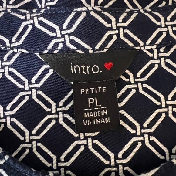 intro Cropped Jacket Navy and White Size PL - Picture 3 of 5